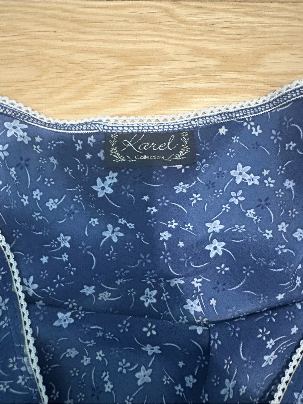 Vintage Blue Floral Midi Skirt - Picture 3 of 4